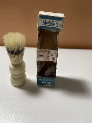 Vintage MADE RITE SHAVING BRUSH STERILIZED PURE BRISTLE #100 W/Original Box • $10