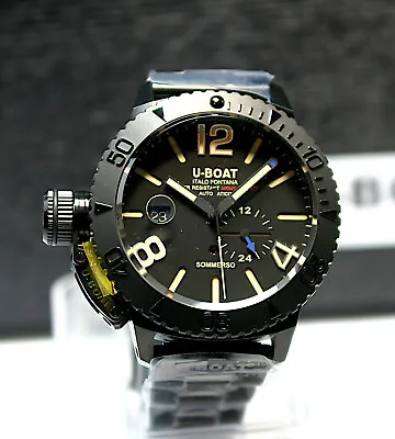 U-Boat Sommerso 1 13/16in Black Automatic Ref 9015/MT 30ATM New Unworn • $2462.98