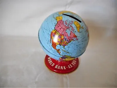 *VINTAGE* Ohio Art Company Tin Globe Bank Made In U.S.A. • $14.99