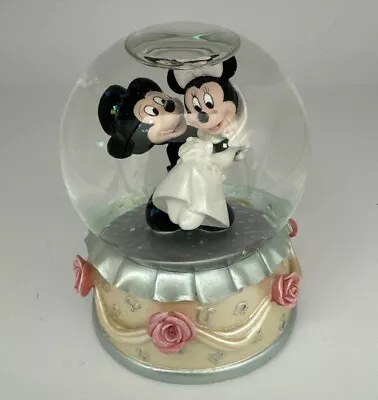 Mickey & Minnie Mouse Bride And Groom Snow Globe ( Small Size) • $22