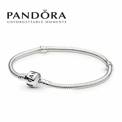 ALE Silver Genuine Pandora Moments Snake Barrel Clasp Chain Bracelet Gift Pouch • £30.99