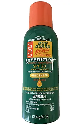 AVON Skin So Soft Bug Guard Expedition Insect Repellent Spray Unscented SPF 28 • $20.99