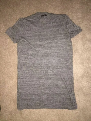 £5 • Buy Smart Mens ASOS Knit T-shirt Grey Marl Long Length Top Tunic M Jersey Knit 