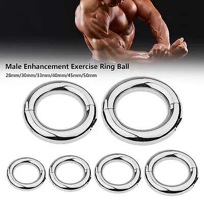 Magnetic Men Ball Stretcher Weight Stainless Enhancer Chastity Ring 28mm-50mm  • £10.29