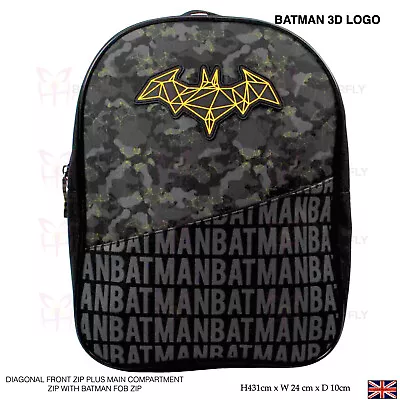 £13.95 • Buy Kids Children Batman DC Backpack School Premium Back Pack Bag Logo (3D)