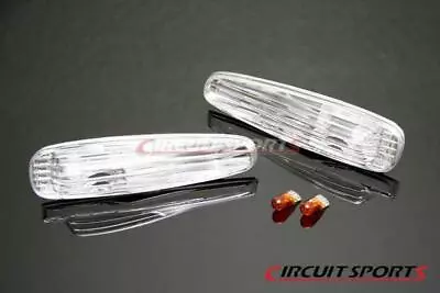 Circuit Sports Front Clear Side Markers For 95-98 Nissan 240SX Silvia S14 • $31.50