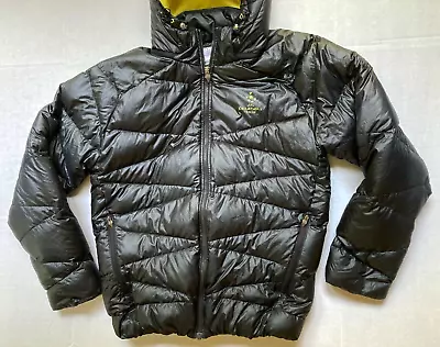 Adidas UEFA Champions League Black Goose Down Puffy Jacket Mens Sz M Hooded Coat • $65.95