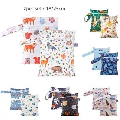 2x Wet Bag Wet Bag Waterproof Diaper Bag For Cloth Diapers Diaper Bag 1 R5K8 • £10.89