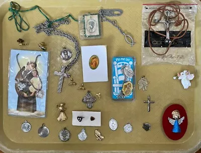 Lot Of Vintage Religious & Catholic Artifacts & Jewelry - St. Joseph Relic • $1