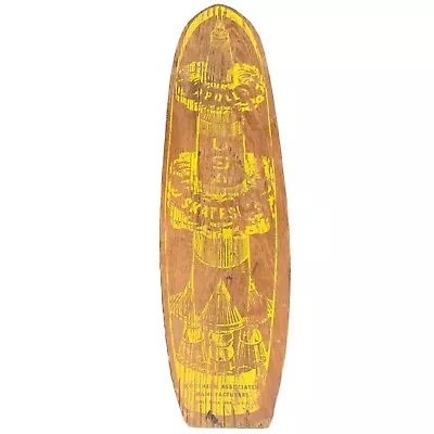 Vintage Apollo Rocket Skateship Sidewalk Surfboard Wooden Skateboard Metal Wheel • $1200