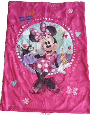 Disney Junior Mini Mouse 3pc Fitted Crib Bedding Set Hearts Butterflies Pink • $29.99