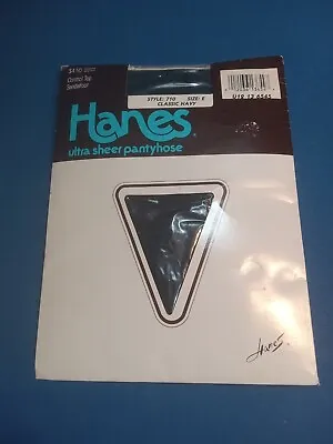 Vintage Hanes Ultra Sheer Pantyhose Size E Style 710 Classic Navy From 1987 • $4.48