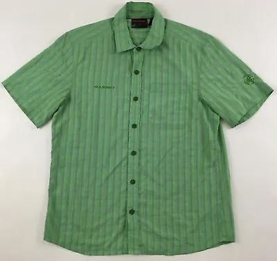 Mammut Lenni Men's Shirt Button Up Checked Short-sleeve Green Mens Medium • £11.99