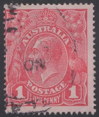 Australia KGV 1d Red SW Tin Shed Flaws Used • $4.99