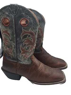 Justin Work Cowboy Style Genuine Leather  Men 10.5 EE Steel Toe Boots • $69