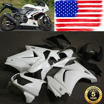 Unpainted White Fairing Kit BodyWork For KAWASAKI NINJA 250R 2008-2012 09 10 11 • $159.01