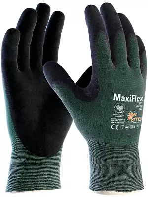 ATG MaxiFlex Gloves Cut Level 3. Work Unisex Cut Resistant Nitrile Foam Coating • £9.79