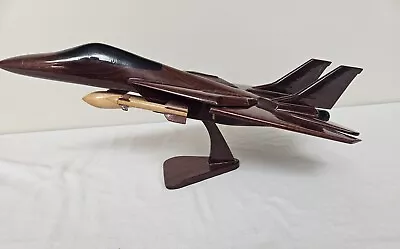 Large F14 Tomcat Fighter Jet Mahogany Wood Desktop Airplane Model • $90