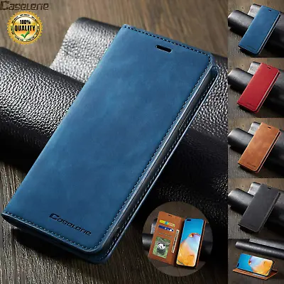 Flip Leather Case For Samsung S24 S23 Ultra S22 S21 S20 FE Magnetic Wallet Cover • £4.45