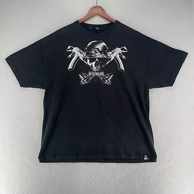 Vintage Metal Mulisha Mens Black Graphic Band Shirt Skulls Y2K Double-Sided 2XL • $14.99