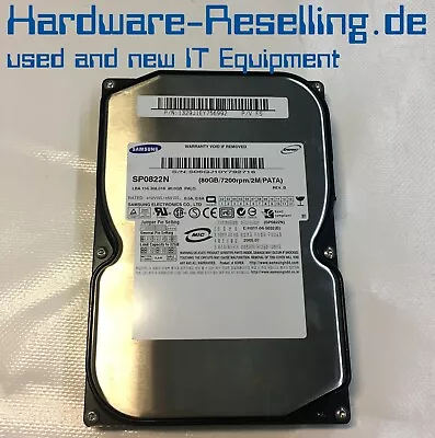 Samsung 80GB Ide 3.5 Inch 7200rpm HDD Palo SP0822N 1329J1EY756992 • £63.83