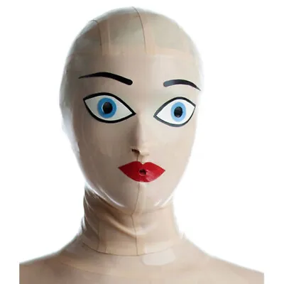 White Latex Gummi Hood Drama Maid Rubber Mask Catsuit Fetish Clubwear Cosplay • £51.07