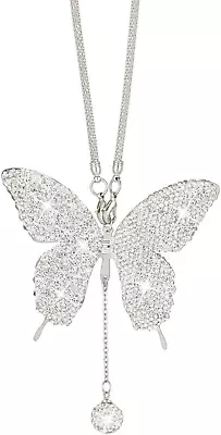 Bling Butterfly Diamond Car Accessories For Women Crystal Car Rear View Mirror  • $11.60
