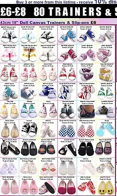 *£6-£8.  80 Pairs 18  Doll TRAINERS SPORT SHOES 10% Off Our Generation Baby Born • £6