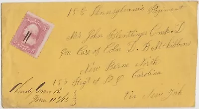 1863 CIVIL WAR Cover To Soldier In 158th PA Inf. At Newbern NC - Shady Grove PA • $14.99