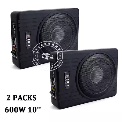 2x Car Amplifier Active Subwoofer 600W 10  Audio Slim Under Seat Bass Speaker RD • $228.95