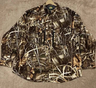 Cabelas Outdoor Hunting XXL Advantage Max-4 HD Camo Waterfowl Vented Shirt • $25.80