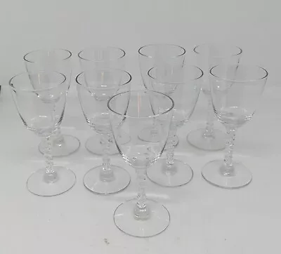 9 Vintage Crystal Glass Twist Stem Cordial Shot Glasses 5 1/2  Tall • $19.95