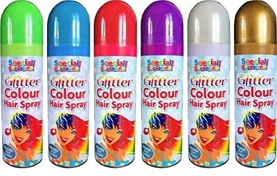 Glitter Hair Colour Spray Washout Temporary Colour Hair Dye Style Spray 200ml • £10.95