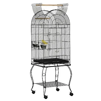 PawHut 1.53(m) Bird Cage Parrot Finch Macaw Conure W/ Perch Wheels Stand • £62.99