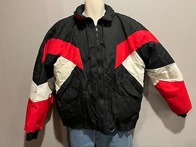 Men's Vtg ALPINE SKI Red Black White Winter Snow Ski Jacket Size XL • $24.99