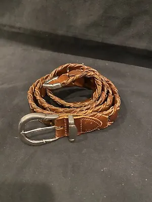 VTG Braided Mens Size 40 Leather Belt Full Grain Cowhide Argentina Brown • $19.97