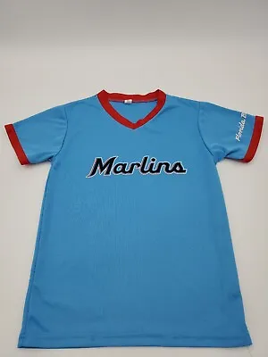 Miami Marlins Large Youth Blue Baseball Shirt.. • $4.50