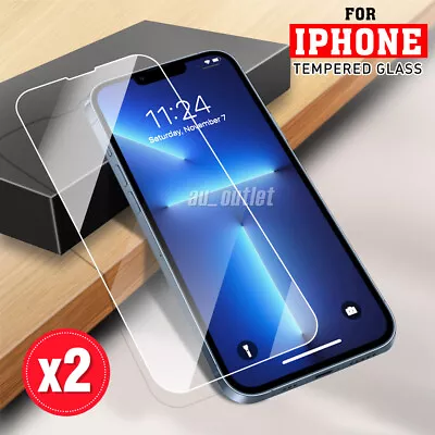 2XTempered Glass Screen Protector For IPhone 11 12 13 14 15 Pro Max XS XR 8 PLUS • $4.49