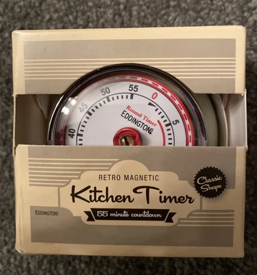 £7.20 • Buy Retro Kitchen Clock With Timer Magnetic Back Connect To Fridge Etc