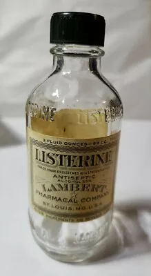 Vintage Listerine Antiseptic Glass Bottle 3 Fluid Ounce Lambert Pharmacology Co • $16.49