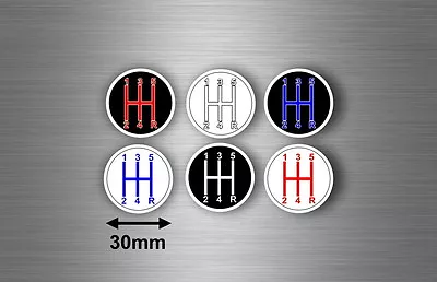 6x Gear Sticker 30mm Emblem Badge Speed Manual Pattern Decal Shifter Knob • $4.21