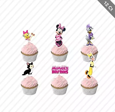 12 Minnie Bow Toons Cupcake Topper Pick Favor Party Birthday Daisy • $10.25