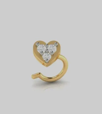 14K Solid Gold Nose Pin Body Piercing Jewelry Diamond Nose Stud Birthday Gift • $523.86
