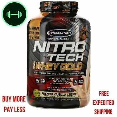 $75.99 • Buy Muscletech, Nitro Tech, 100% Whey Gold, French Vanilla Creme, 5 Lbs(2 Kg)
