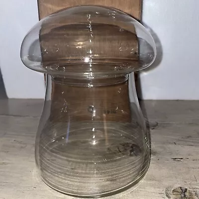 MCM Retro Libbey 7.5” Mushroom Shape  Clear Glass Jar Terrarium Canister Vintage • $40