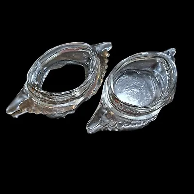 Vintage Glasbake Dish Crab Shaped Set 2 Clear Deviled Crab Dish Butter Well • $12