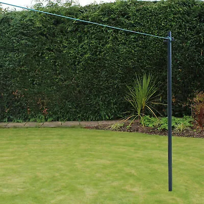 2.4m JVL Galvanised Heavy Duty Clothes Washing Line Post Pole Support And Socket • £34.98