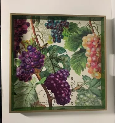 Michel Design Works Vineyard Grapes Grapevine Vines Handled Tray 12.5  X 12 .5  • $14.99