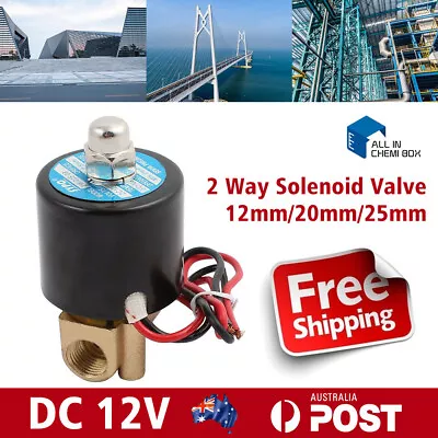$26.65 • Buy 2 Way Electric Solenoid Valve Water Air Brass N/C Gas Oil Normally Closed DC 12V