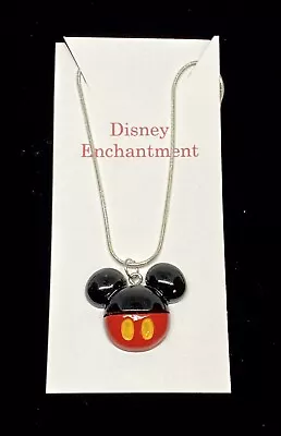 Mickey Mouse Icon Pendant Necklace -  925 Sterling Silver Chain Disney Gift • $9.45